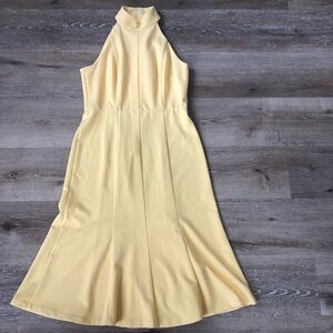 Donna Morgan Mock Neck Sleeveless Yellow Dress, Size 6